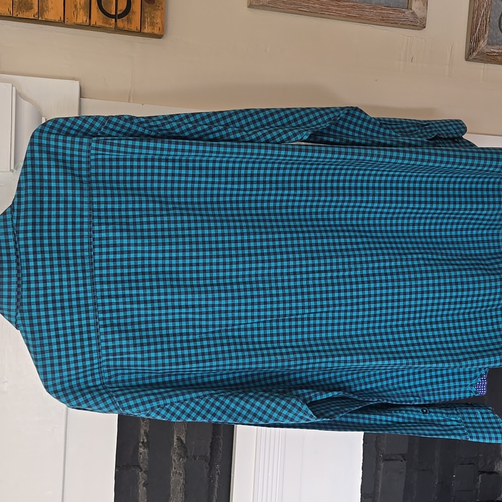 Tommy Bahama Blue Checkered Long Sleeve Shirt - Picture 11 of 11